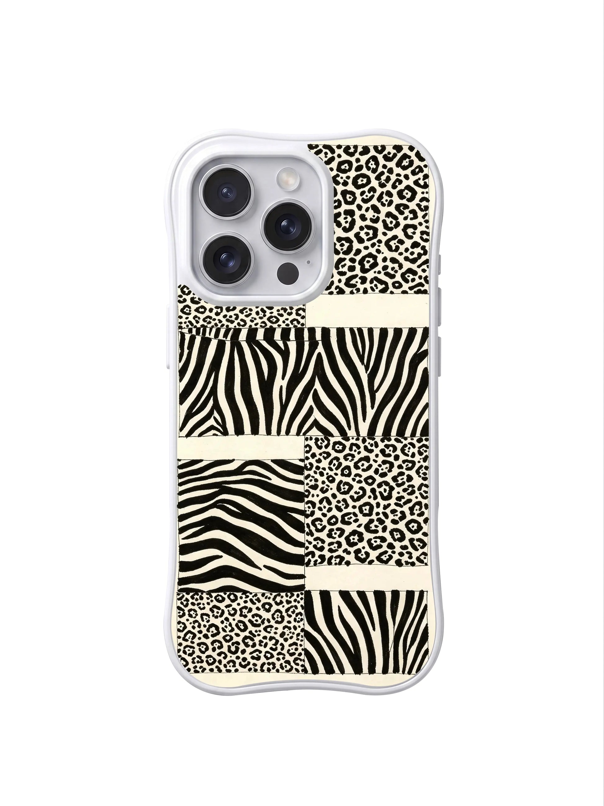 PhoneCasing iPhone 15 pro max case for focused calm women, sharp black white beast order design, high-end designer phone casing.