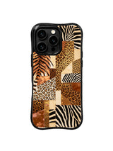 PhoneCasing iPhone 15 pro max case for free-spirited women, warm bronze woven tiger design, high-end designer phone casing.