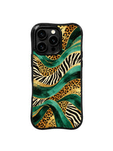 PhoneCasing iPhone 15 pro max casing with UV-printed emerald leopard gold river print, long-lasting premium artistic phone cover.
