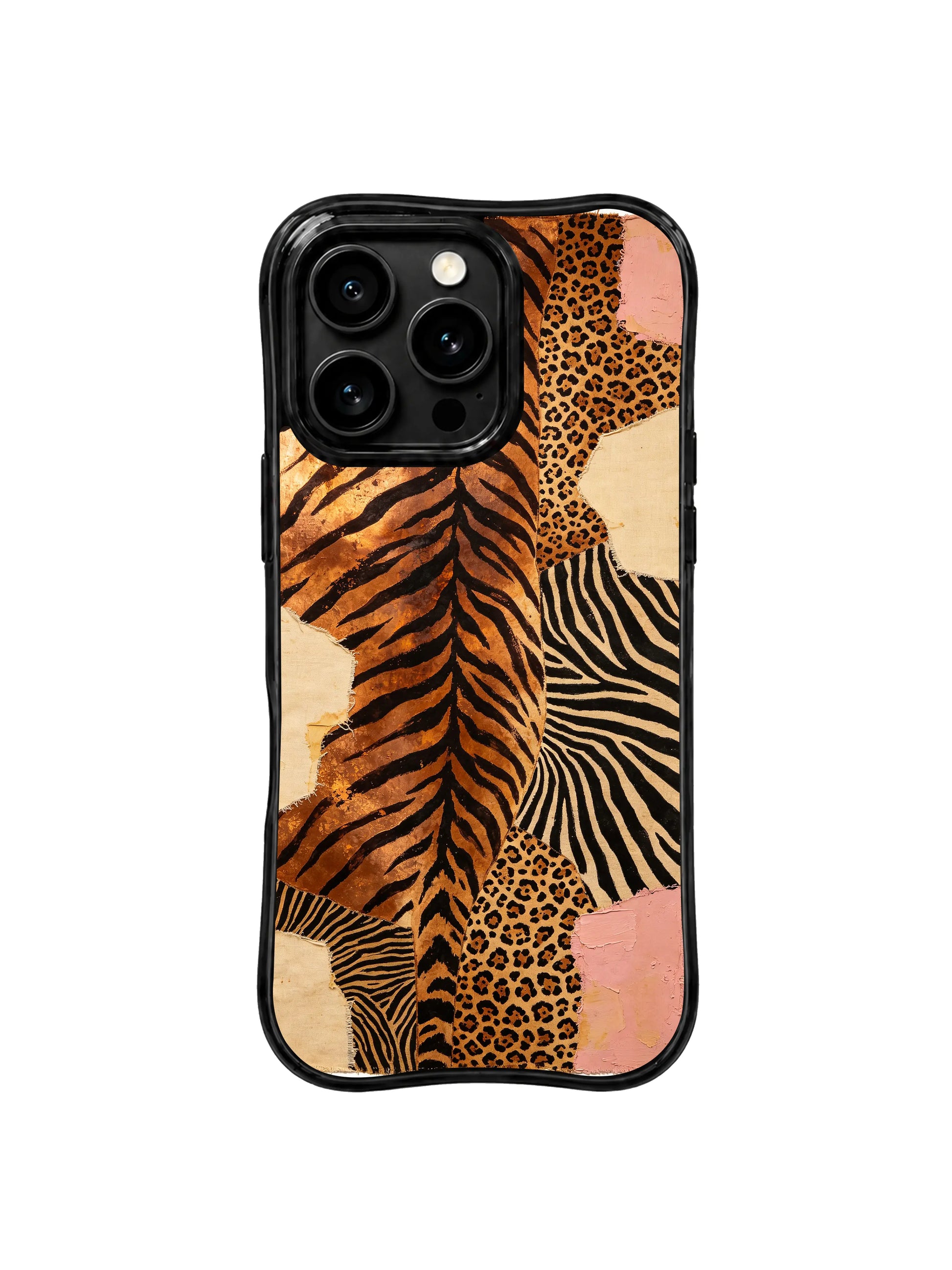 PhoneCasing iPhone 15 pro max casing in warm neutral bronze tiger print, premium protective phone cover for everyday western style.