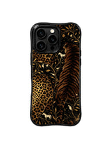 PhoneCasing premium iPhone 15 pro cover compatible with iPhone 15 pro max, held in hand showing matte black panther velvet design, non-slip quiet luxury phone casing.