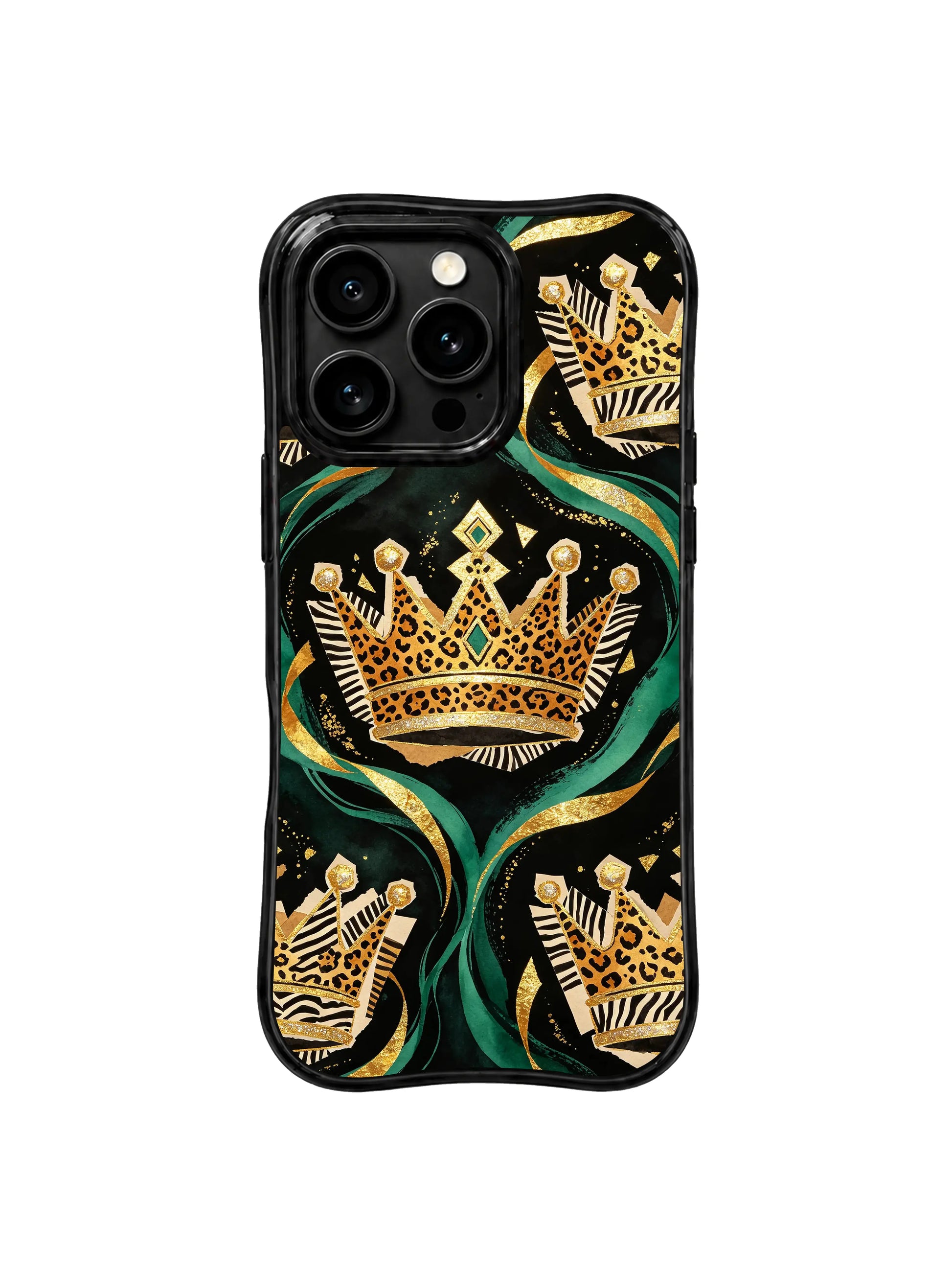 PhoneCasing iPhone 15 pro max phone case with MagSafe compatibility, regal wild crown print, 10ft drop protection.
