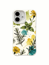 Hand-drawn-style French manor artwork on an iPhone 16 case