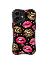 PhoneCasing iPhone 16 case with luxury lips artwork and leopard-print glam, a modern iPhone16 casing choice with confident visual energy.