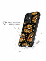 PhoneCasing iPhone 16 case with wild star lips, golden glitter dust, and soft heart accents, ideal for anyone comparing artistic iPhone 16 cases.