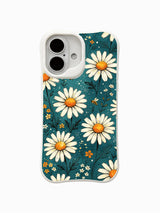 Bee garden daisies on an iPhone 16 Pro Max case