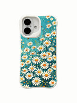 Daisy Blue Veil pattern on an iPhone 16 Pro Max case