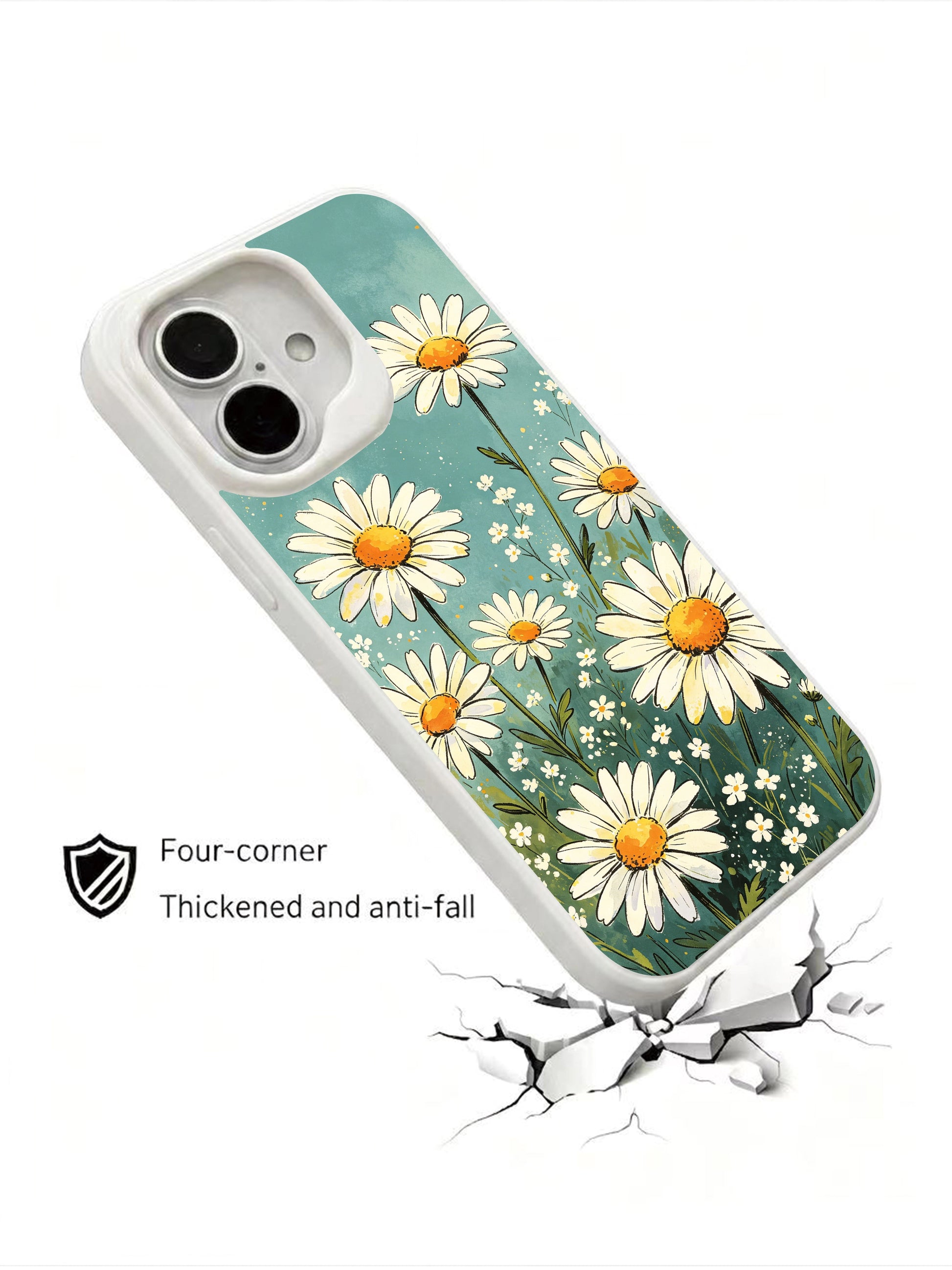 Calming Floral Note illustration on this PhoneCasing iPhone 16 Plus Case, bringing warm afternoon charm to your everyday carry.