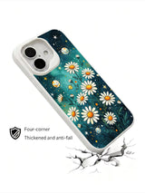 Mira Bloomwell’s Daisy and Bee Voyage art on this PhoneCasing iPhone 16 Plus Case, a limited edition piece for dreamers and explorers.