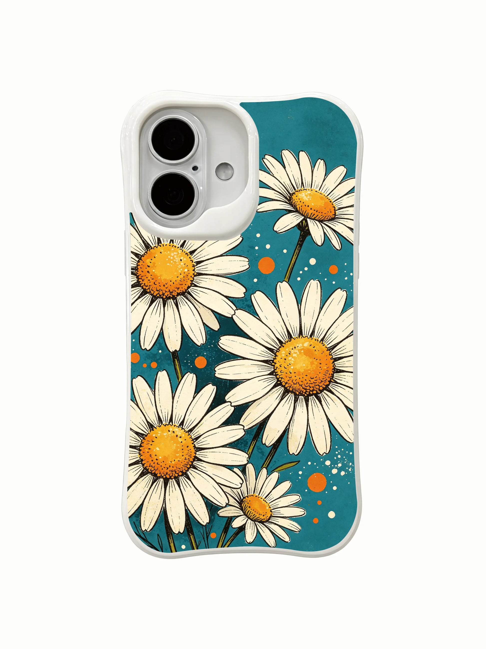Daisy Sunlight Blessing art by Mira Bloomwell on this PhoneCasing iPhone 16 Plus Case, with antimicrobial gloss finish.