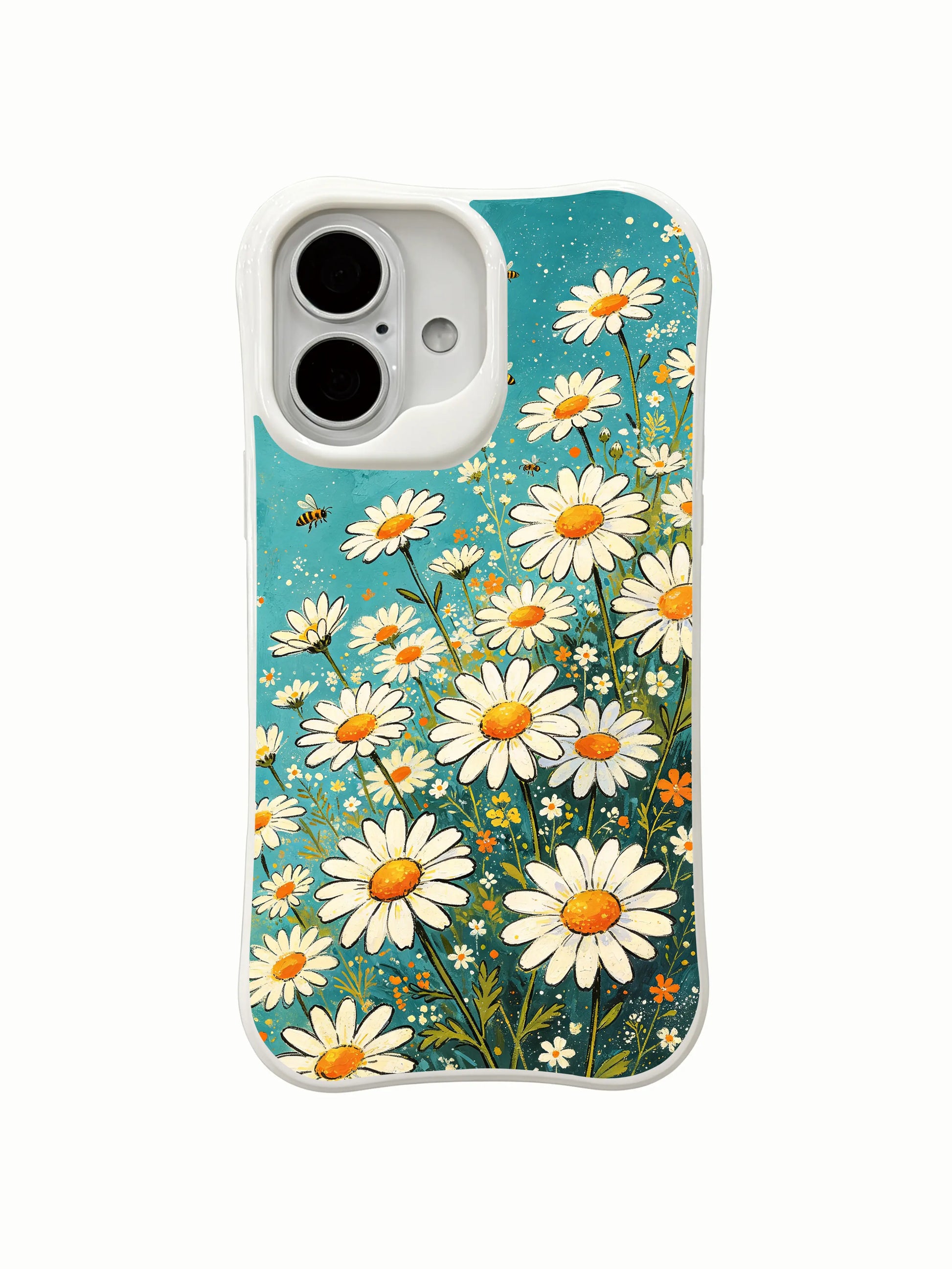 Dreamy summer garden design on this PhoneCasing iPhone 16 Plus Case, Mira Bloomwell’s cheerful botanical art.