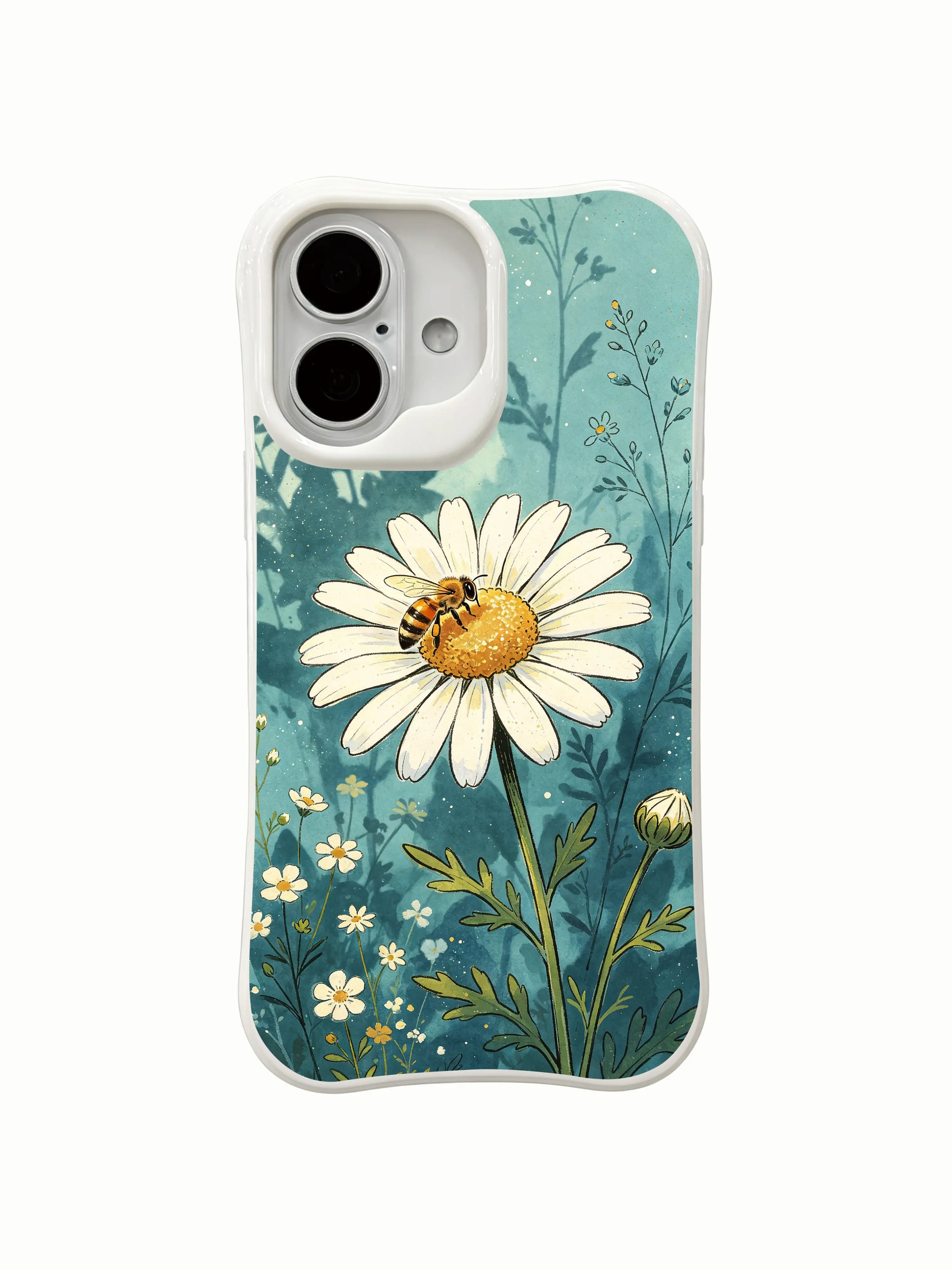 Gentle and soothing nature illustration on this PhoneCasing iPhone 16 Plus Case, classic cottagecore style.