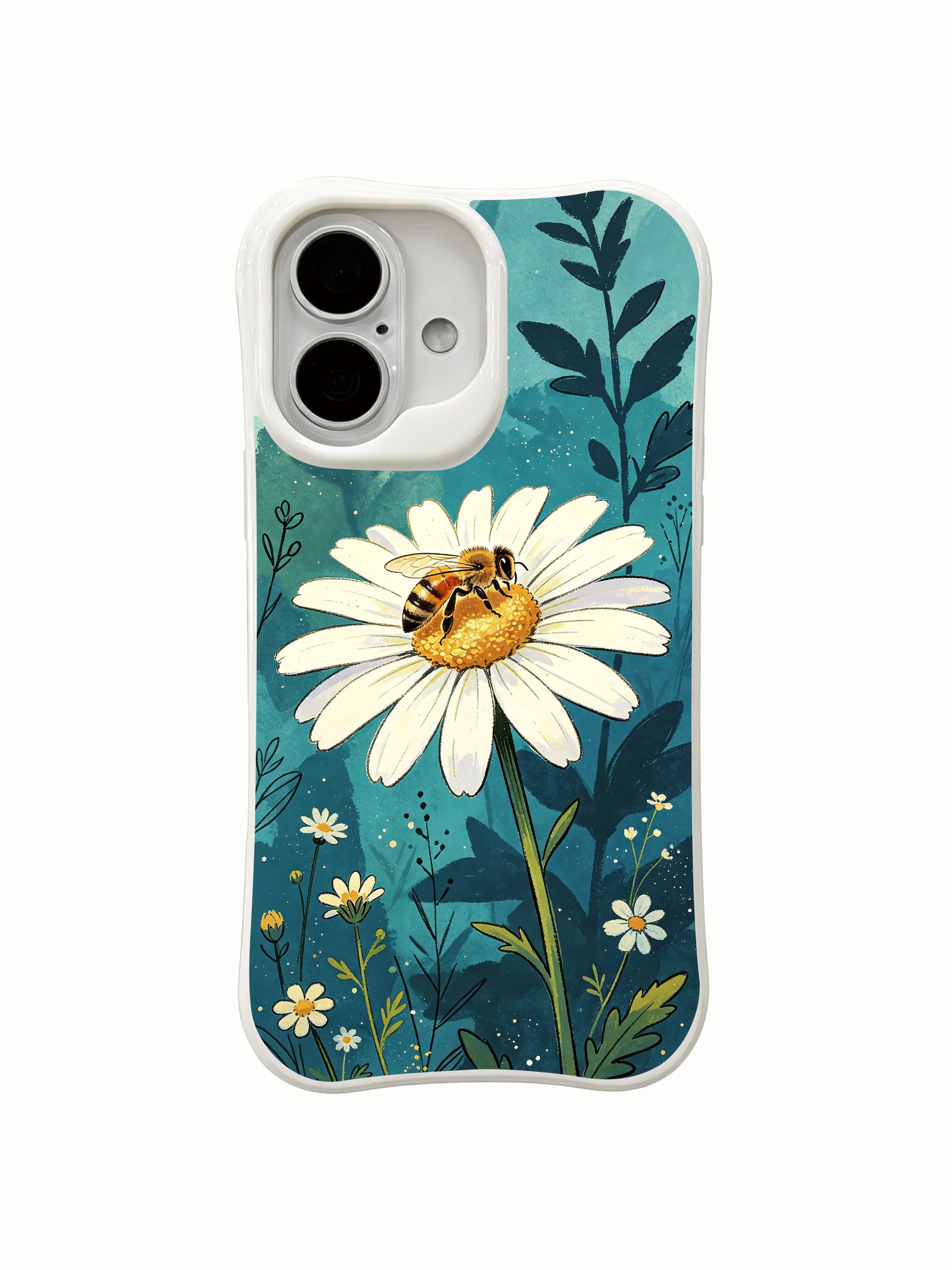Exquisite hand-drawn floral scene on this PhoneCasing iPhone 16 Plus Case, premium artist-made wearable art.