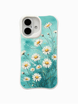 Daisies by the sea on an iPhone 16 Pro Max case