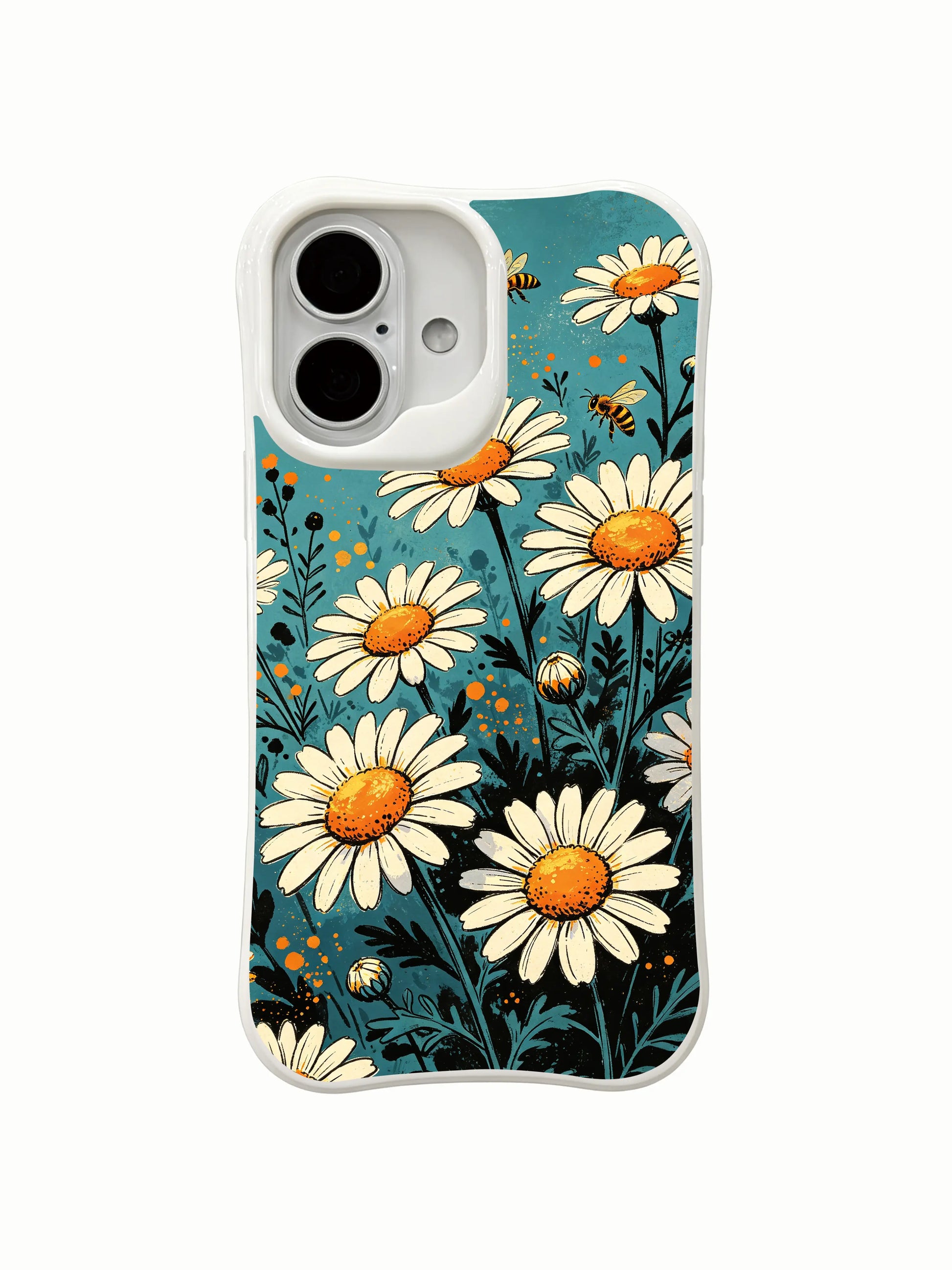 Teal Dawn Floral art by Mira Bloomwell on this PhoneCasing iPhone 16 Plus Case, with durable anti-drop protection.
