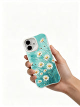 Ocean-breeze floral design on an iPhone 16 Pro Max case