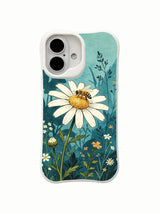 Peaceful bee and flower design on this PhoneCasing iPhone 16 Plus Case, warm and tender garden vibes.
