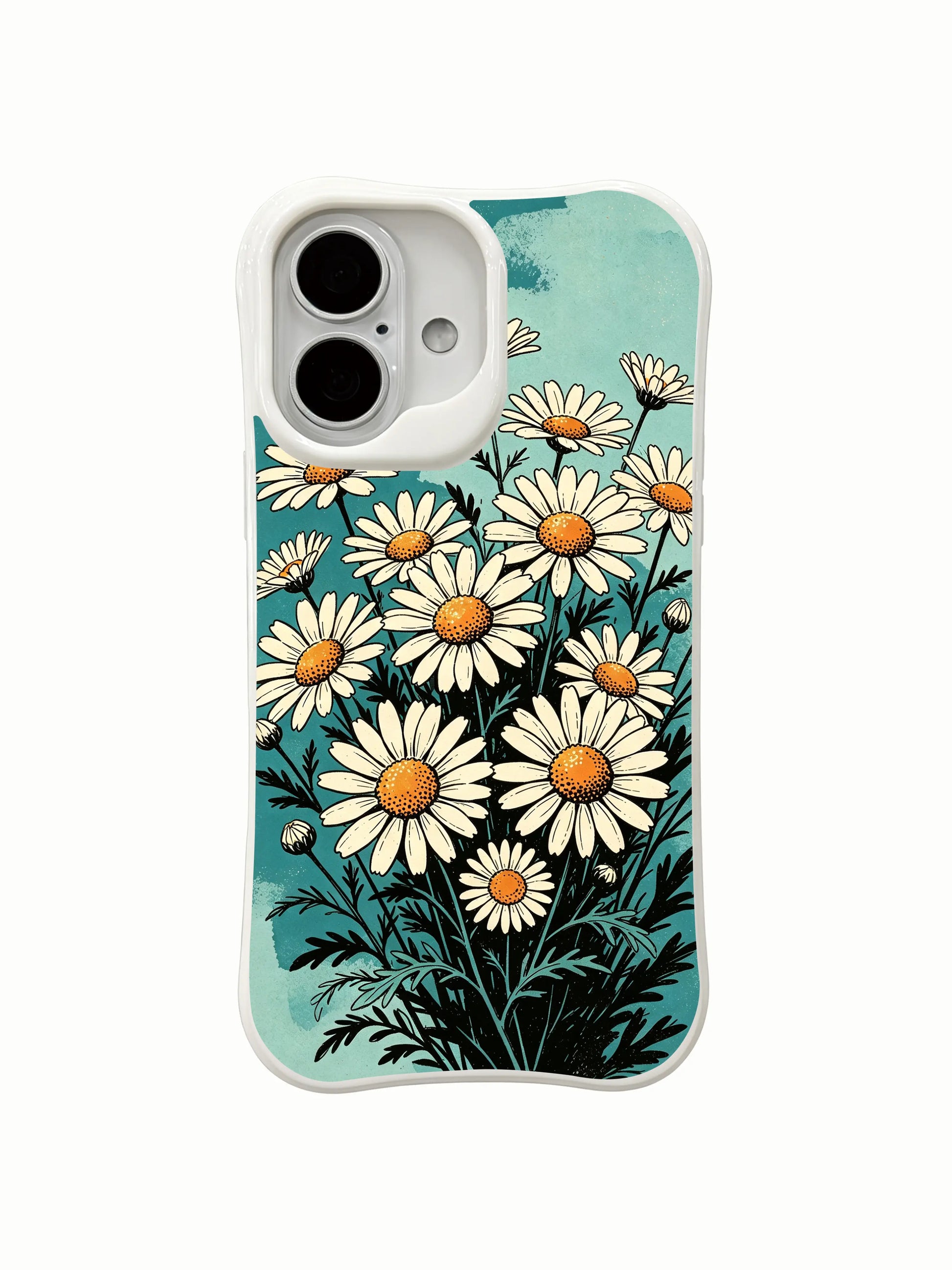 Serenity Floral Universe illustration on this PhoneCasing iPhone 16 Plus Case, bringing a sense of calm and focus to your device.