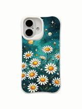Starry Bee Trail illustration on this PhoneCasing iPhone 16 Plus Case, a whimsical blend of nature and space.