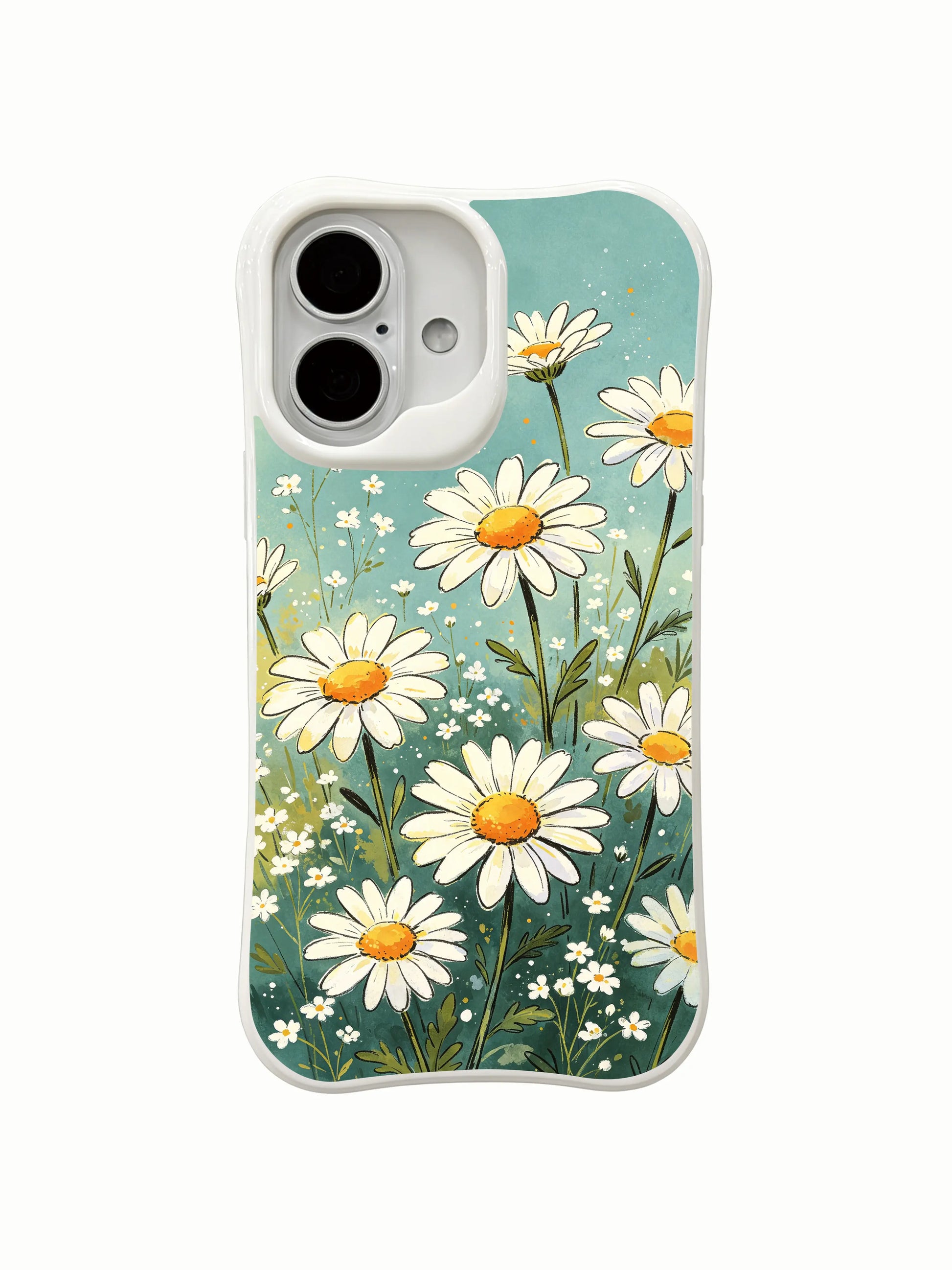 Tranquil Meadow art by Mira Bloomwell on this PhoneCasing iPhone 16 Plus Case, perfect for fans of enchanted floral themes.