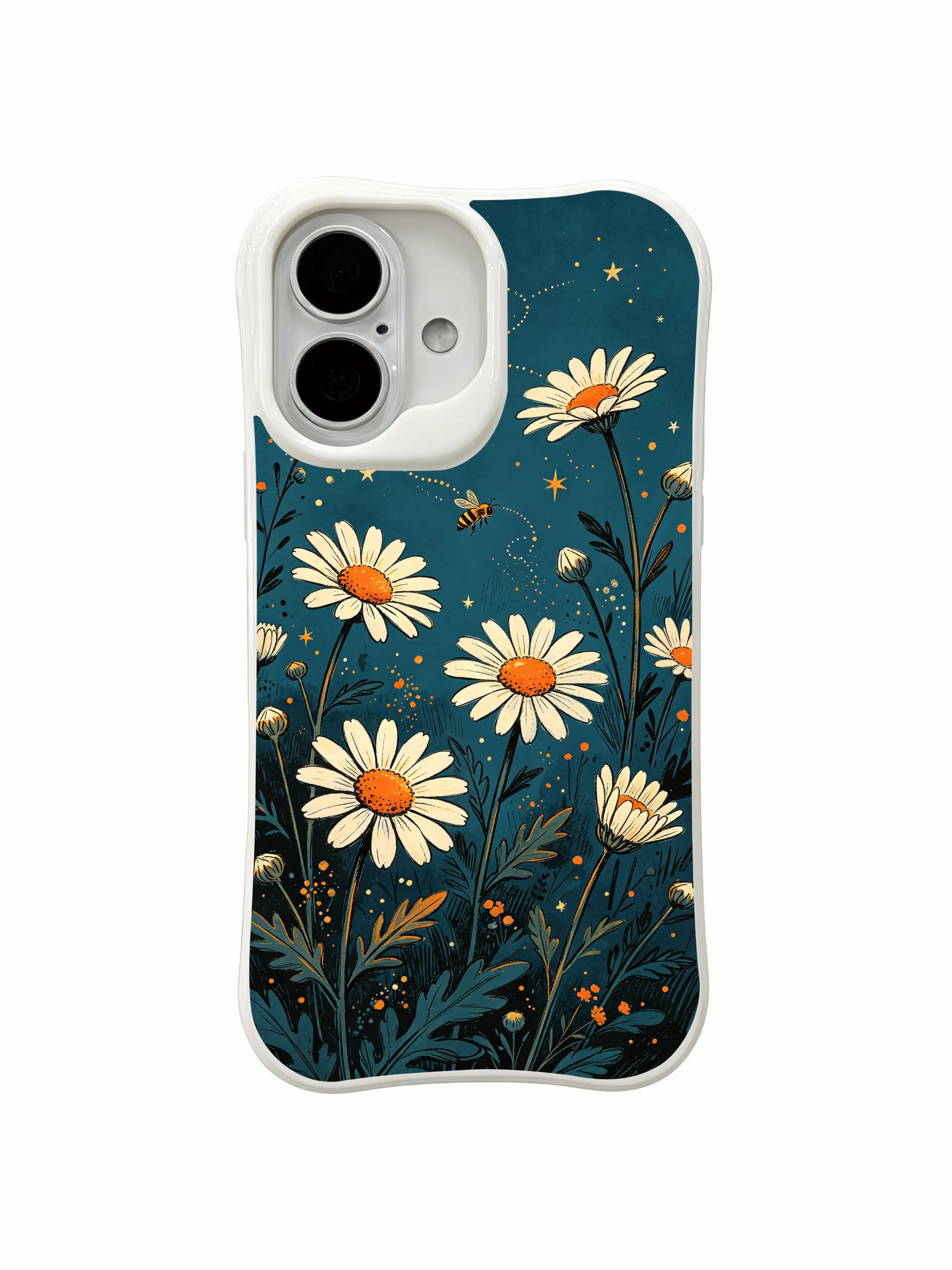 Warm Night Blooms wearable art on this PhoneCasing iPhone 16 Plus Case, blending floral beauty with cozy summer vibes.