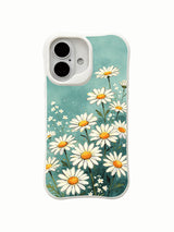 Warm Peaceful Blooms wearable art on this PhoneCasing iPhone 16 Plus Case, blending floral beauty with cozy calm vibes.