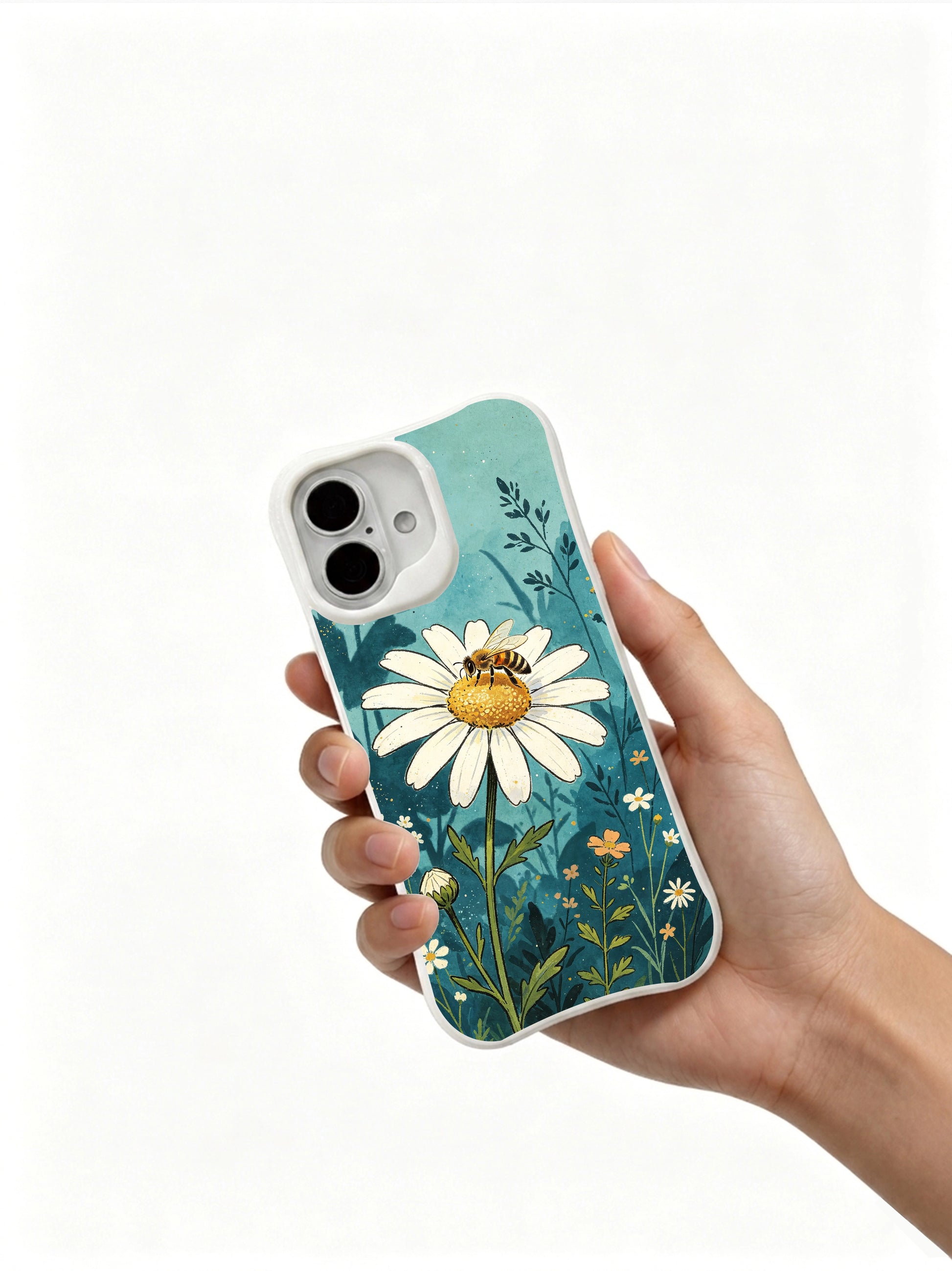 Wearable botanical art print on this PhoneCasing iPhone 16 Plus Case, capturing the gentle magic of a secret garden moment.