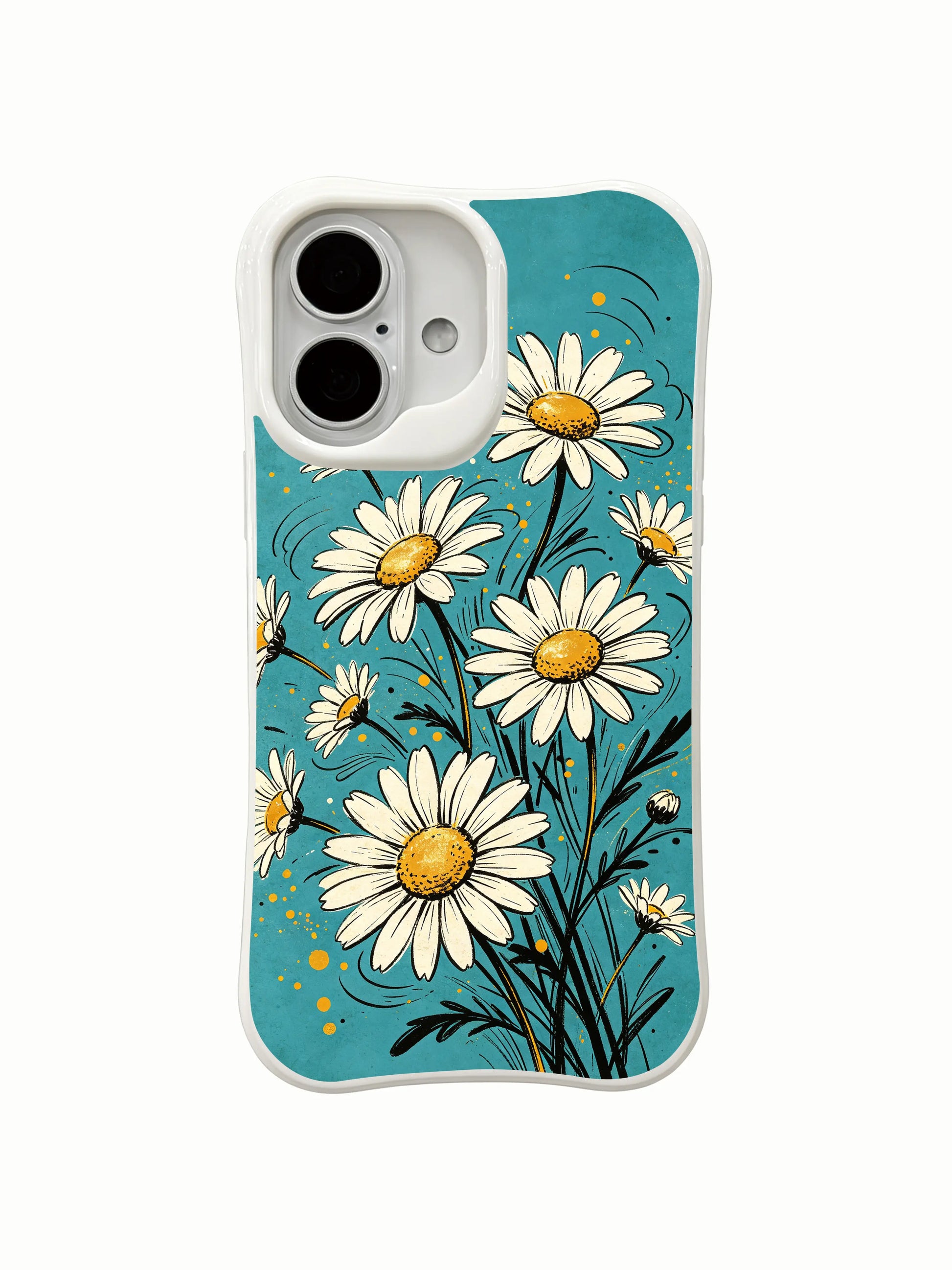 Wearable lively floral fine art on this PhoneCasing iPhone 16 Plus Case, celebrating courage and happiness.