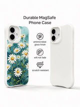 Daisies against a blue night sky on an iPhone 16 Pro Max case