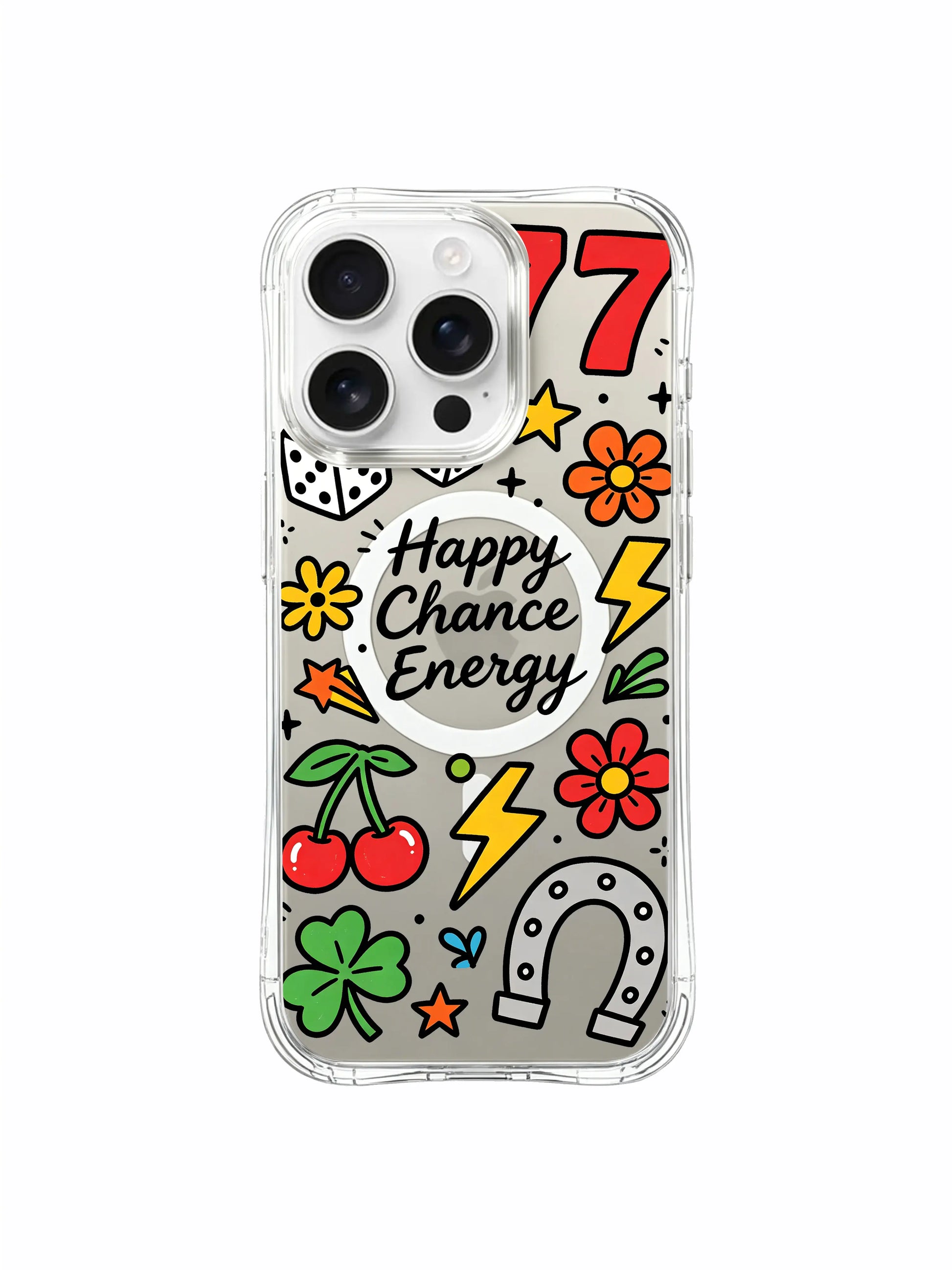 PhoneCasing iPhone 16 Pro Max MagSafe Case - Whimsical Lucky Doodle, Anti-Yellowing Protection