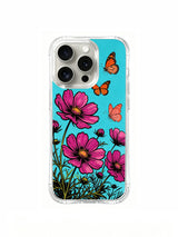 Aurora Bloom floral butterfly design on an iPhone 16 Pro Max case