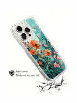 PhoneCasing Aurora Bloom Floral Coastal iPhone 16 Pro Max Case, a beautiful watercolor landscape of poppies by the sea.