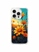 PhoneCasing Aurora Bloom Floral Twilight iPhone 16 Pro Max Case, a beautiful landscape of poppies under a gradient sky.