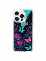 PhoneCasing Aurora Bloom "Nocturne" art on an iPhone 16 Pro Max Case, a moody and magical piece of butterflies and flowers under a night sky.