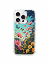 PhoneCasing Aurora Bloom Whimsical Butterfly Garden iPhone 16 Pro Max Case, a dreamy design where flowers and butterflies dance to their own rhythm.