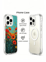 Burning poppy field on an iPhone 16 Pro Max case