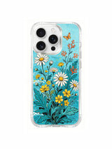 PhoneCasing butterfly by the sea design on an iPhone 16 Pro Max Case, a warm and cheerful piece with daisies dancing in the wind.
