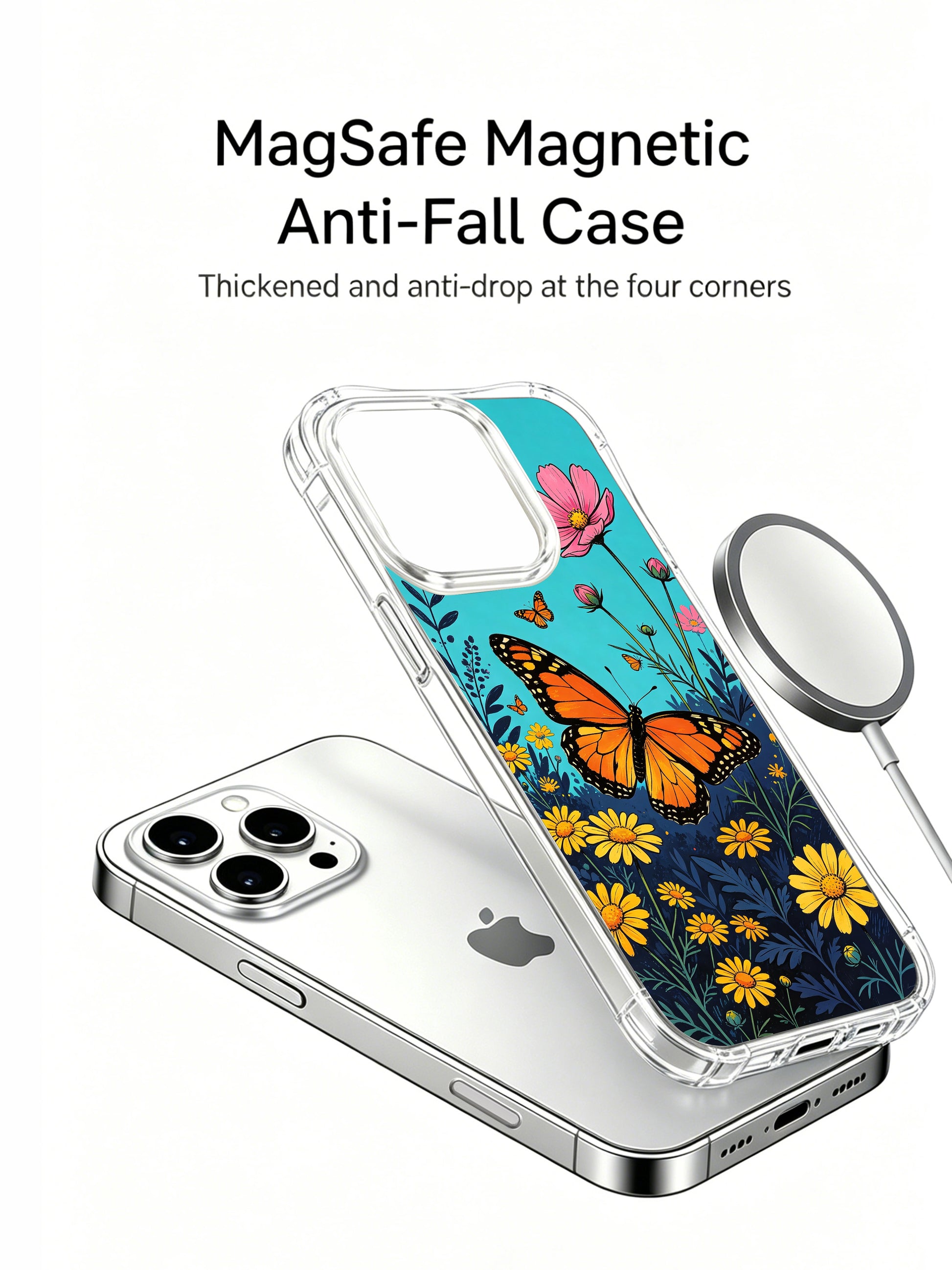 PhoneCasing butterfly journey art on an iPhone 16 Pro Max Case, a symbol of exploration and growth by Aurora Bloom.