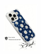 PhoneCasing iPhone 16 Pro Max Case with clean watercolor ocean blue daisy art from Daisy Vale, a soft pattern that feels like a breath of fresh coastal air.