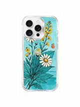 PhoneCasing coastal meadow illustration on an iPhone 16 Pro Max Case, a dreamy scene of wild daisies swaying in the ocean breeze.
