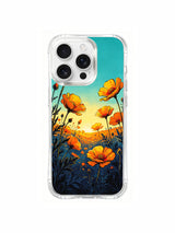 PhoneCasing Colorful Golden Hour Meadow iPhone 16 Pro Max Case, a lush field of poppies in the evening light.