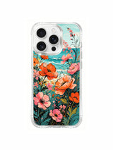 PhoneCasing Coral Poppy Coastal iPhone 16 Pro Max Case, bold orange and pink blooms inspired by California beach wildflowers.
