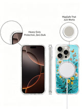  PhoneCasing daisies and sea waves illustration on an iPhone 16 Pro Max Case, a whimsical scene of wildflowers growing by the ocean.
