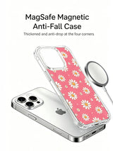 PhoneCasing iPhone 16 Pro Max Case with hand-drawn daisies on sweet pink background from Daisy Vale, a lively pattern inspired by carefree, playful joy.