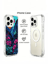PhoneCasing dark floral adventure art on an iPhone 16 Pro Max Case, a whimsical scene of butterflies exploring a secret valley by Aurora Bloom