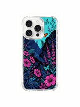  PhoneCasing dark tropical butterfly design on an iPhone 16 Pro Max Case, featuring lush foliage and vibrant butterflies in a hidden jungle valley.