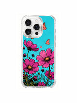 Floral and butterfly composition on an iPhone 16 Pro Max case