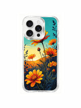 PhoneCasing Endless Poppy Garden iPhone 16 Pro Max Case, a seamless design of flowers reaching for the sun.