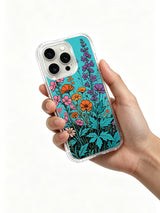 PhoneCasing Folk Art Floral Rise iPhone 16 Pro Max Case, featuring bold, hand-drawn flowers in a rhythmic composition.