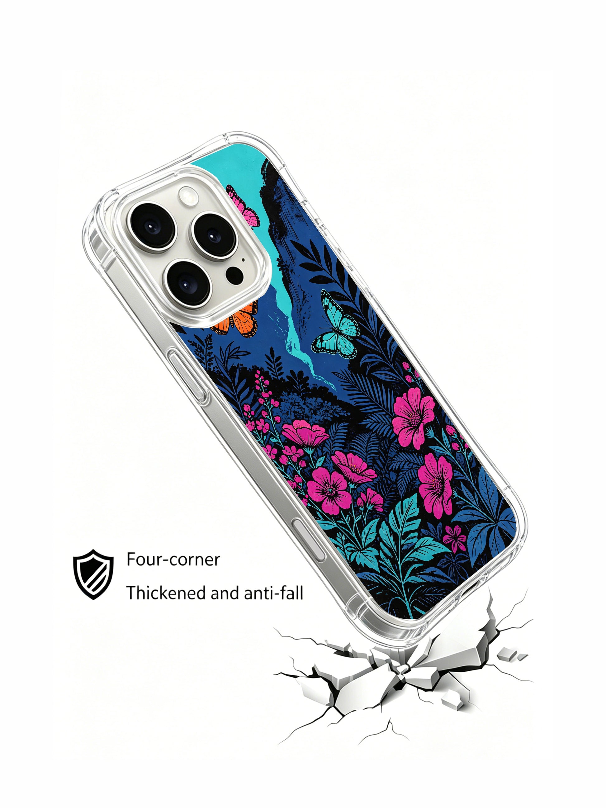 PhoneCasing mystical butterfly grove illustration on an iPhone 16 Pro Max Case, capturing the magic of a hidden garden full of colorful wings.